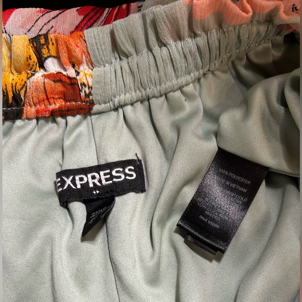 Express Ruffle Floral Maxi Dress with Front Ruffle Split - Picture 5 of 5